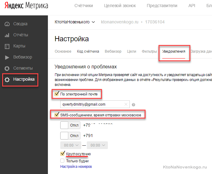 Яндекс метрика будет проверять доступность вашего сайта и сообщать о сбое в работе