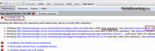 CSS в Page Speed
