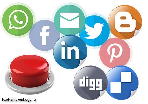 Кнопки социальных сетей для мобильных устройств