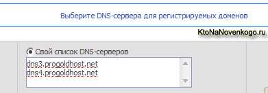 Прописываем ДНС сервера у регистратора доменных имен