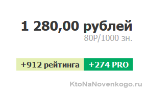 Ценовые параметры заказа в Текст.ру