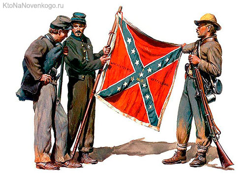 Сторонники конфедерации в США вывешивают флаг