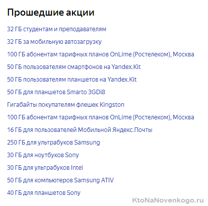 Акции в Яндекс диске