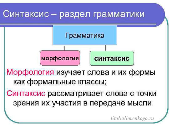 Синтаксис в русском языке примеры