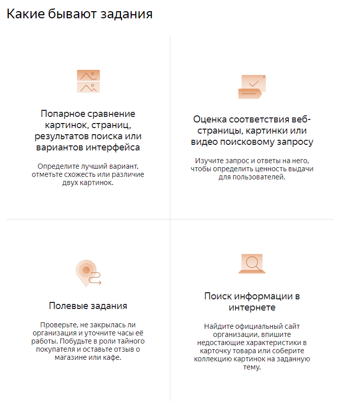 Какие бывают задания в Яндекс Толоке
