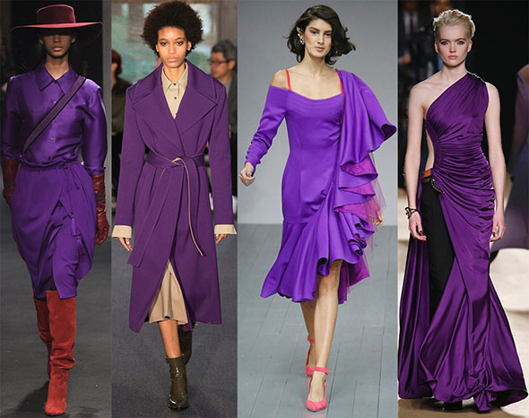 Модели в фиолетовой одежде